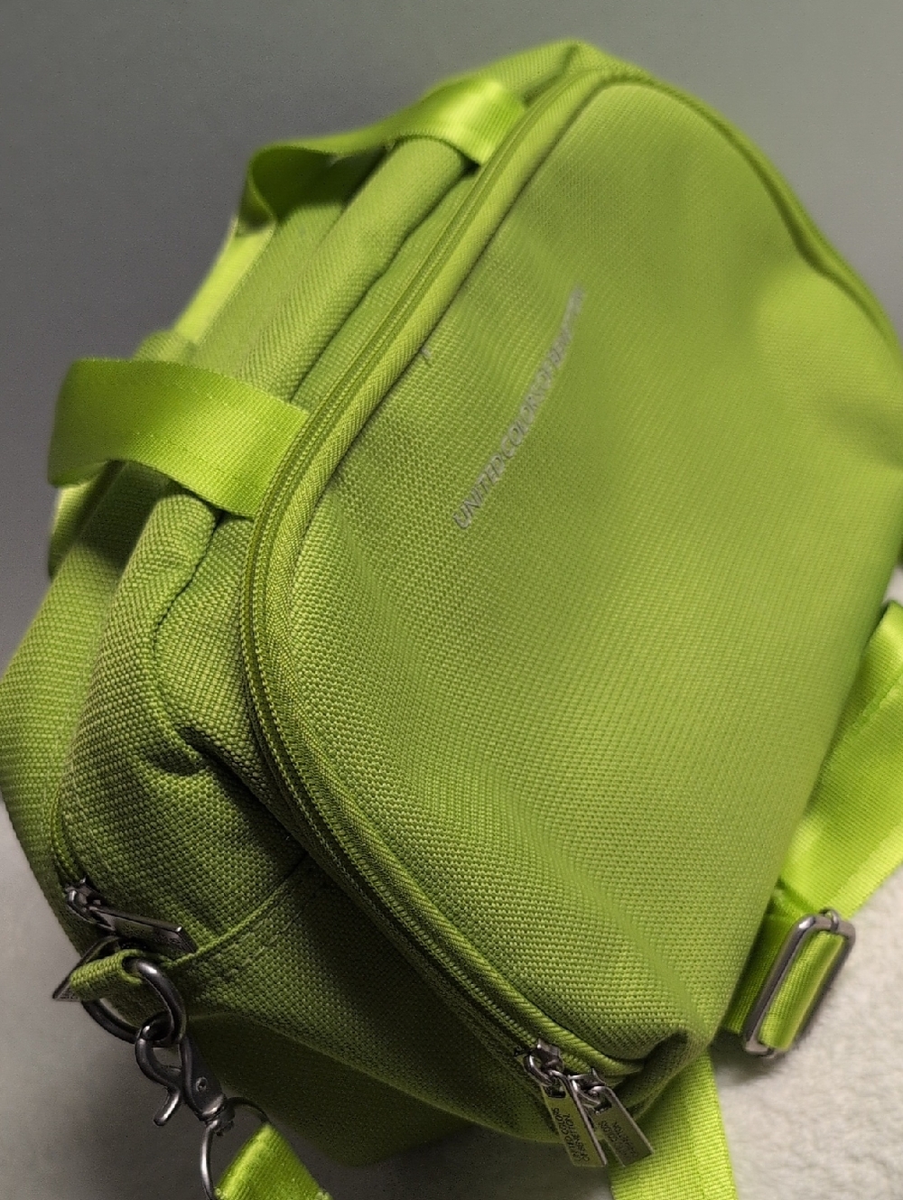 United Colors Of Benetton Bright Lime Green Crossbody Travel Bag